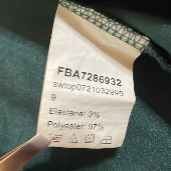 𝅺shein Crop Top Tie - Polyester Silky Green - M (6) - Picture 3 of 12